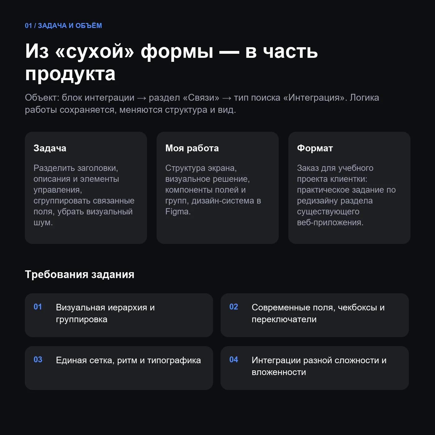 Модуль интеграций — раздел кейса 1
